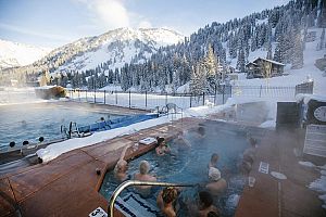 Unbeatable slopeside hot tub and pool.